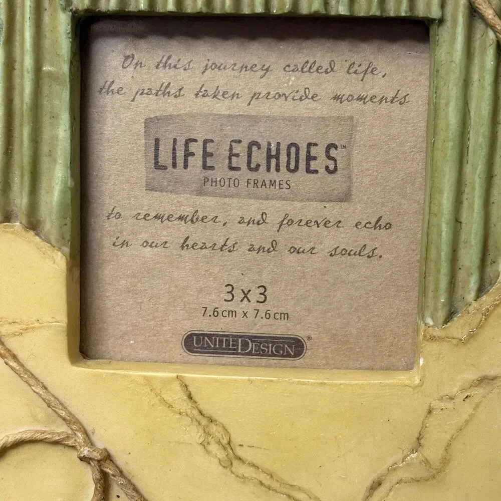 Life Echoes Resin Picture Frame 3x3 Rustic